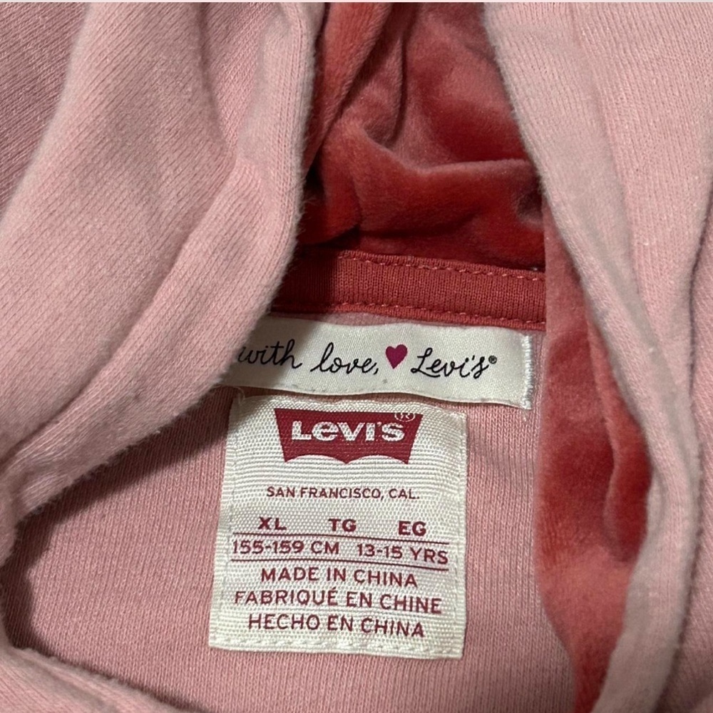 VINTAGE Levi's Light Pink Hoodie with Logo - Picture 3 of 5
